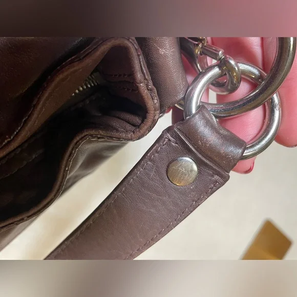 ‼️SPRING SALE Coach Chocolate 🍫 Brown Leather Zoe Hobo Shoulder Bag - Picture 10 of 17